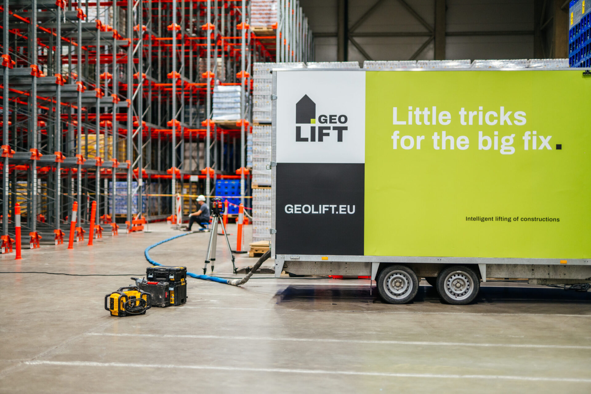 Industrial floor stabilisation and repair with GEOLIFT geopolymer technology