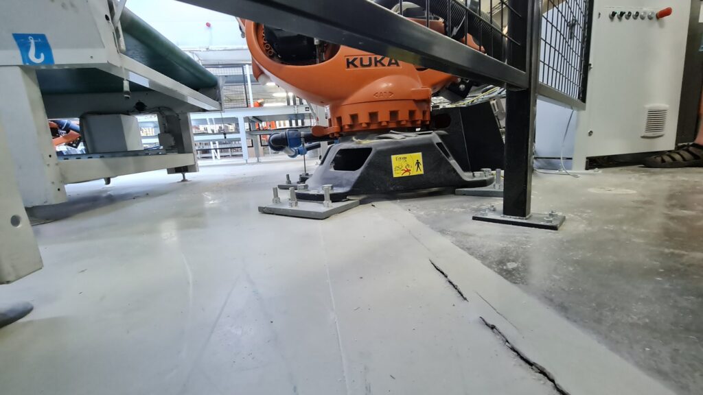 Industrial floor settlement requiring durable ground stabilisation