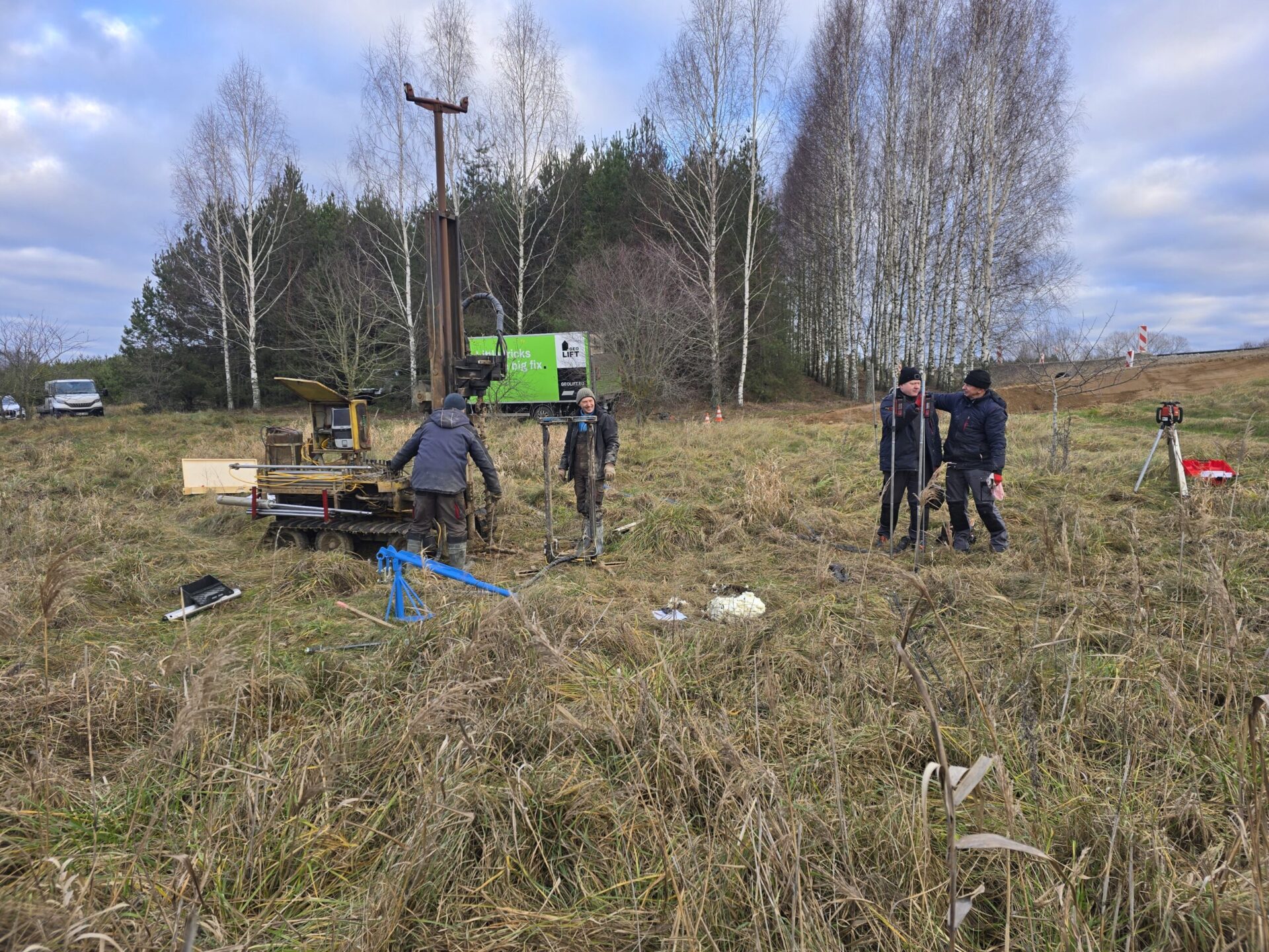 Geopolymer injection field test site for weak soil stabilization research