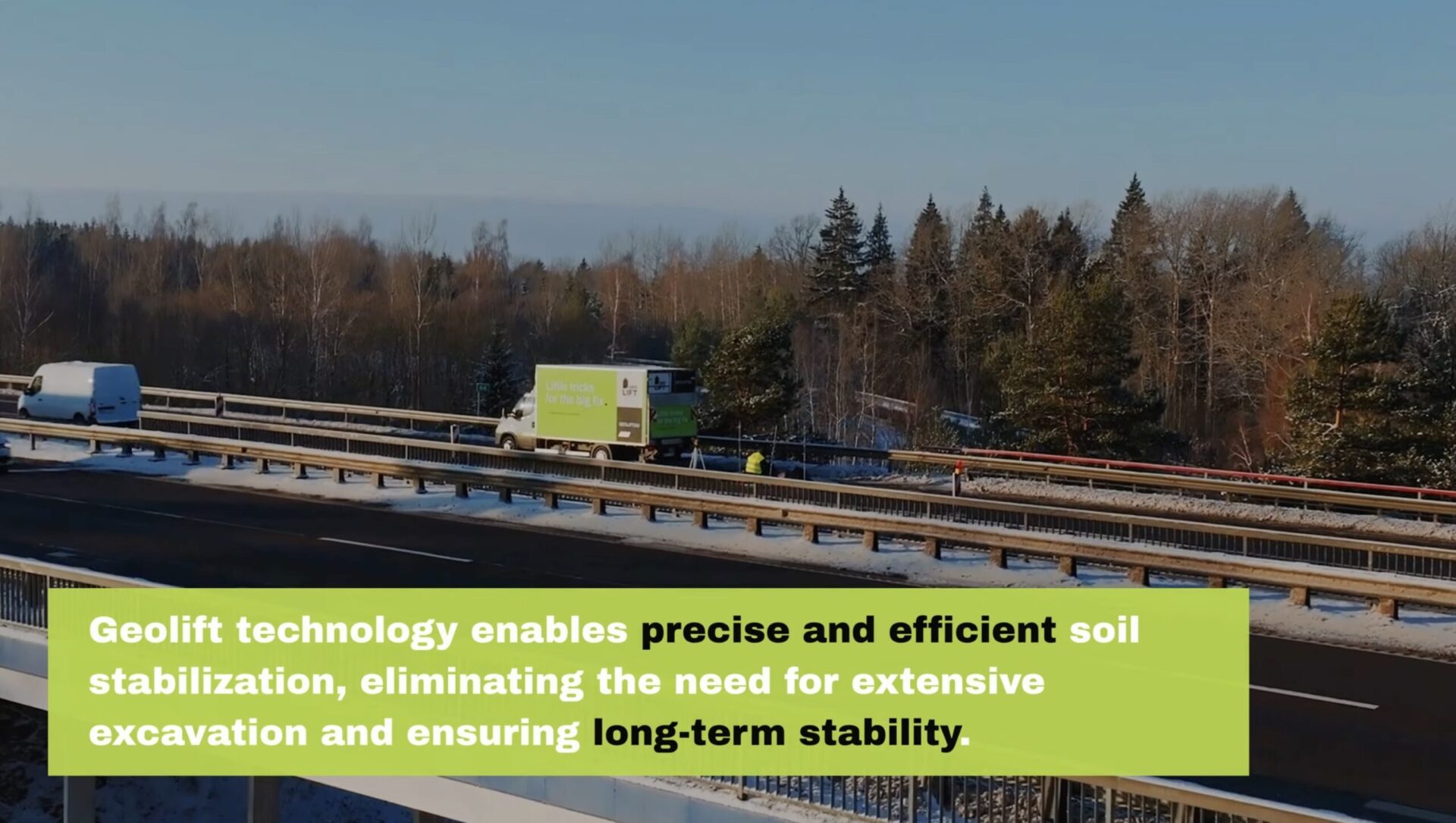 GEOLIFT soil stabilisation work on highway infrastructure